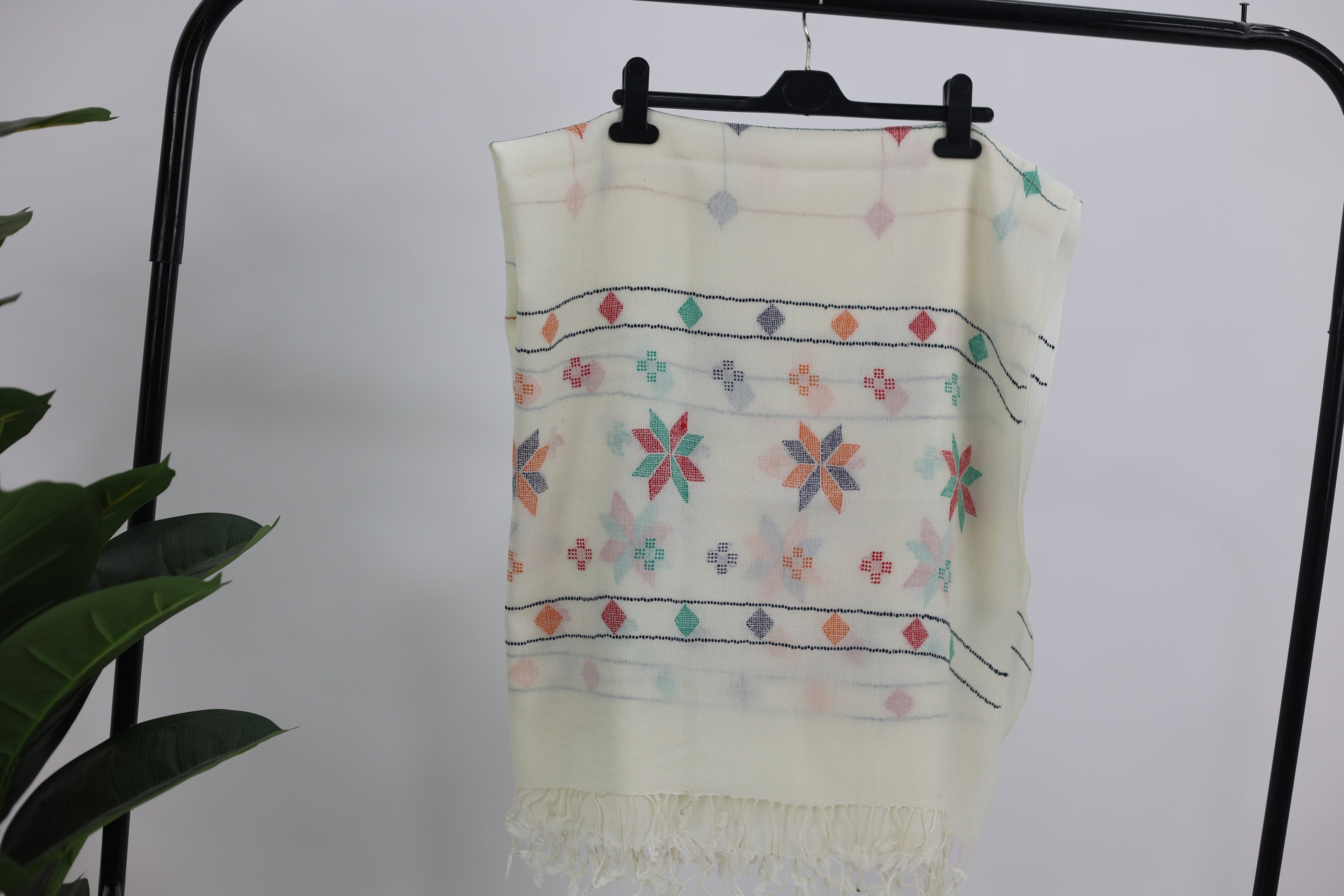 Ladies black woolen shawl