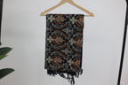 lajvar black woollen shawl with embroidery