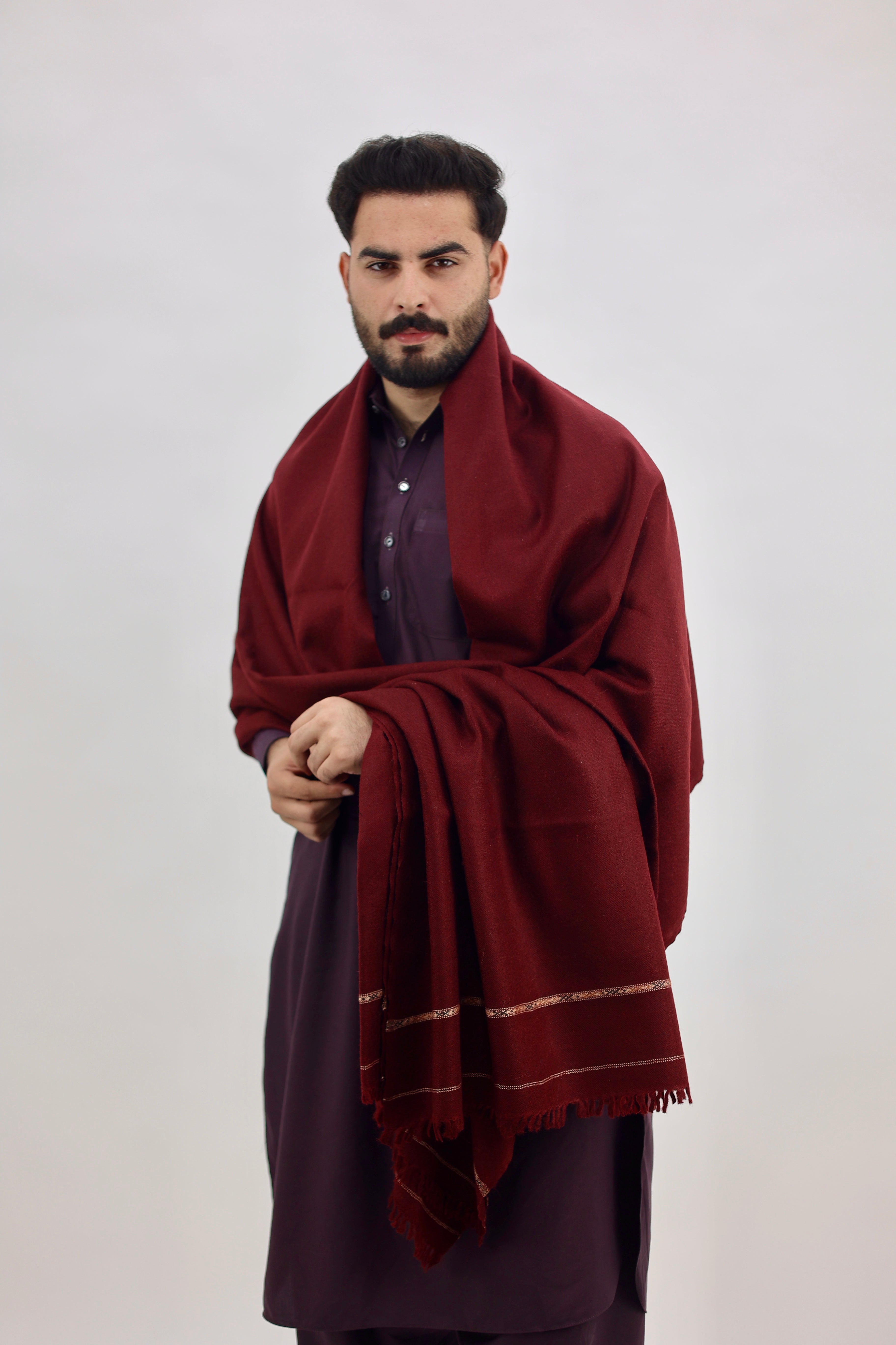 Maroon Woolen Special Shawl