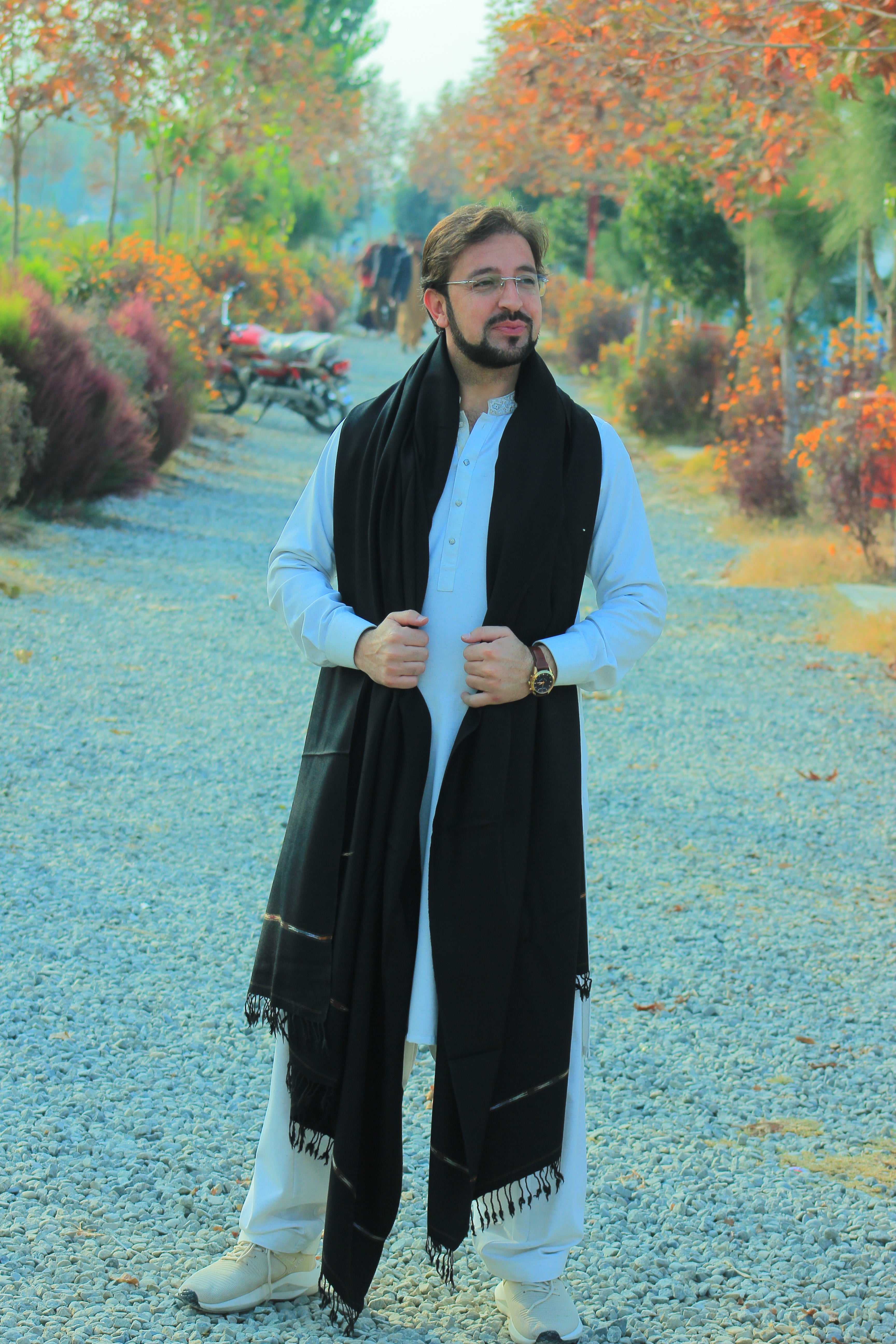 Lajvar Special black Pure Wool Shawl